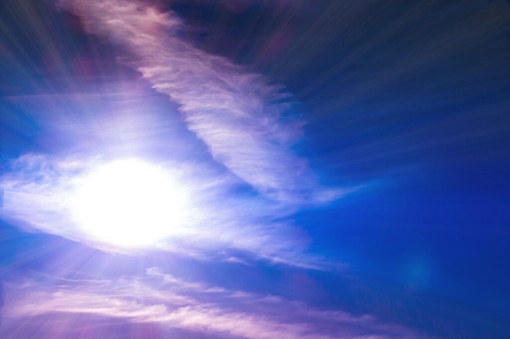 sun, sunbeams, heaven, clouds, light, summer, in the morning, shine, mood, lichtspiel, weather, nature, the atmosphere, air, oxygen